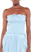 The Lulo Project Penny Strapless Smock Stretch Cotton Top