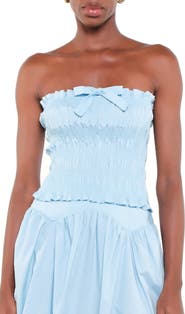 The Lulo Project Penny Strapless Smock Stretch Cotton Top