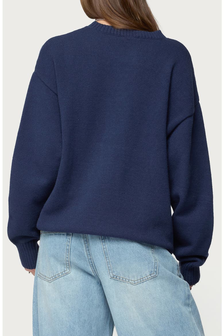 Priscila Oversize Crewneck Sweater, Alternate, color, NAVY