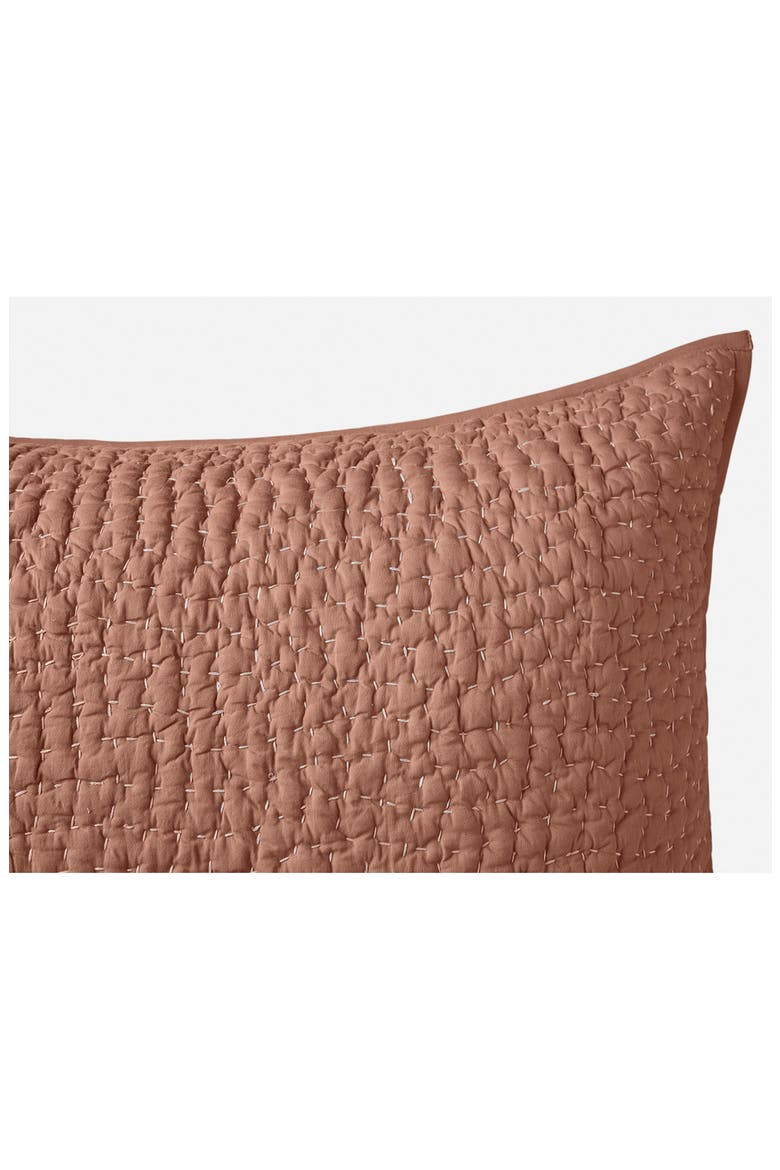 Pebbled Organic Cotton Pillow Sham, Alternate, color, PRALINE