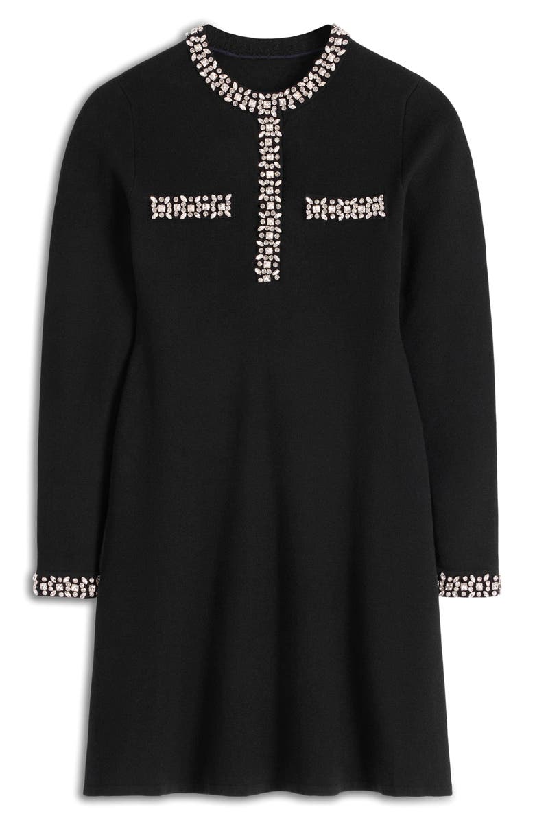 Boden Crystal Embellished Knit Shift Dress, Alternate, color, Black