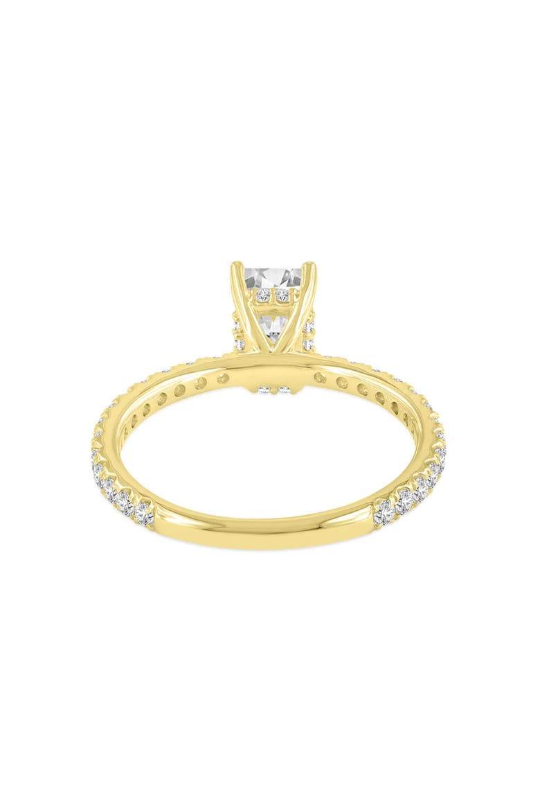 Meline14K Yellow Gold Emerald Cut Lab Grown Diamond Hidden Halo Engagement Ring - 2.08 Ct, Alternate, color, 14K Yellow Gold