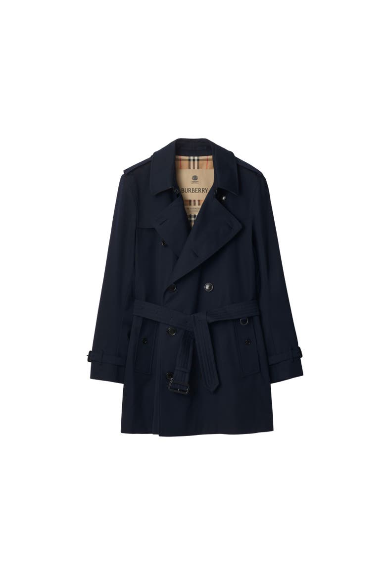 Short Kensington Heritage Trench Coat, Alternate, color, Coal blue