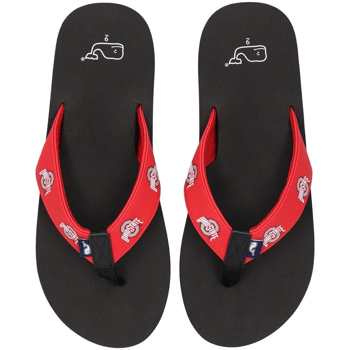 vineyard vines Ohio State Buckeyes Flip Flops, Alternate, color, 