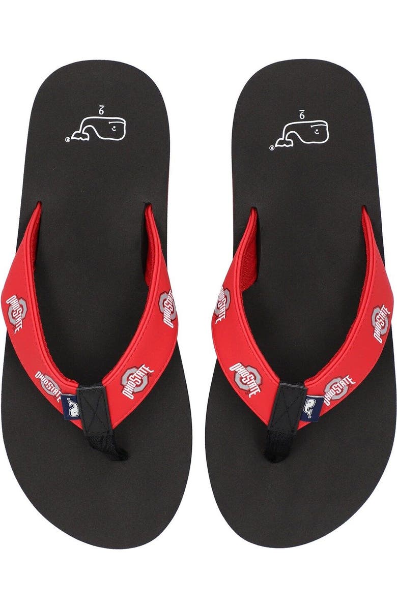 vineyard vines Ohio State Buckeyes Flip Flops, Alternate, color,