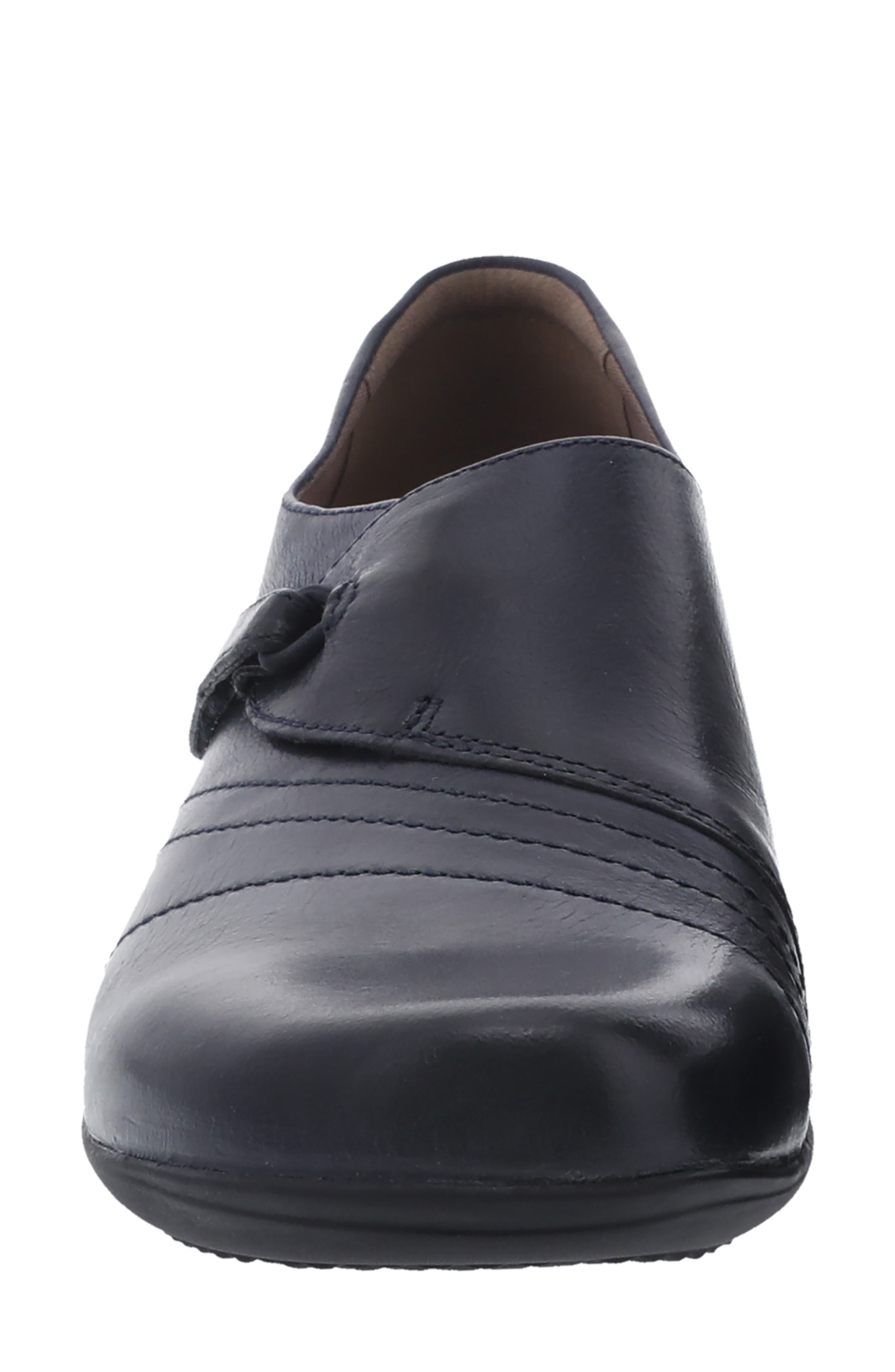 Franny Loafer, Alternate, color, NAVY BURNISHED LEATHER