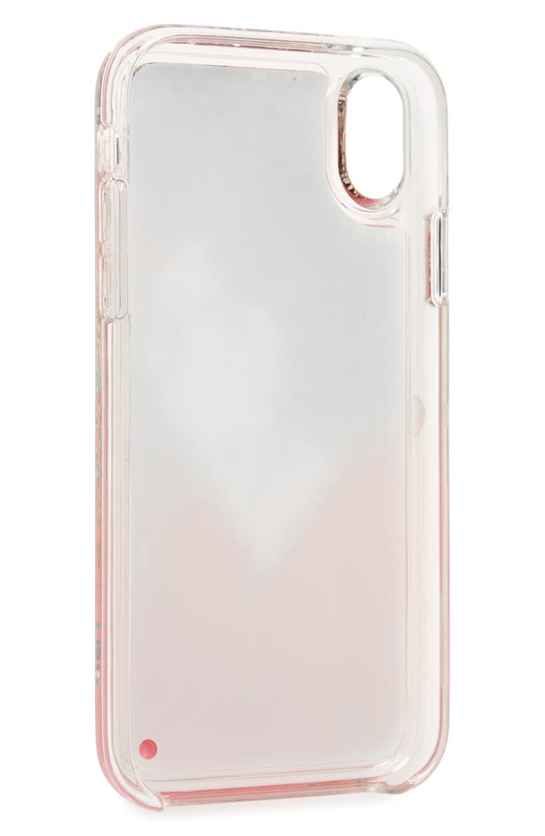 Kate Spade New York liquid glitter heart iPhone X/Xs/XR & Xs Max case, Alternate, color, 