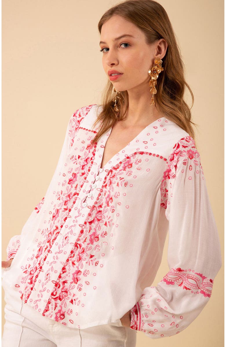 Hale Bob Cora Embroidered Top, Alternate, color,
