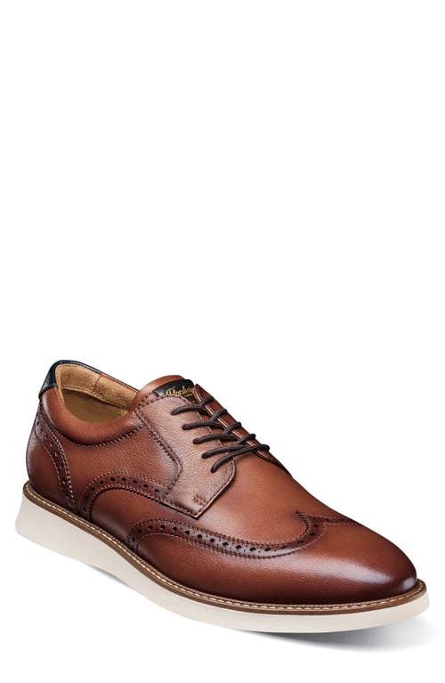 Florsheim Launch Wingtip Derby In Cognac Multi