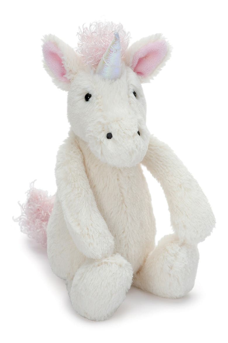 'Small Bashful Unicorn' Stuffed Animal, Main, color, CREAM