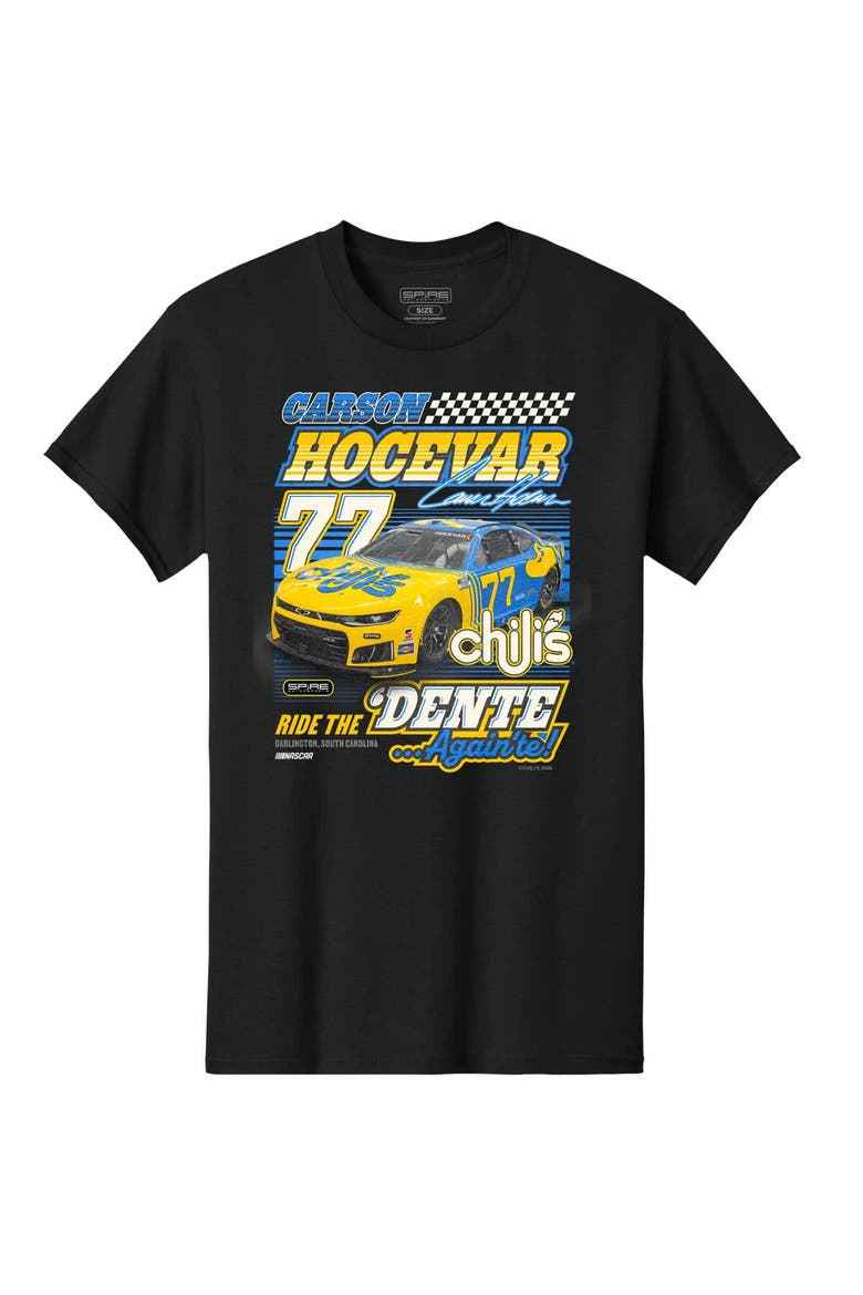 Men's Spire Motorsports  Black Carson Hocevar #77 Chili's Car Throwback T-Shirt, Main, color, Black