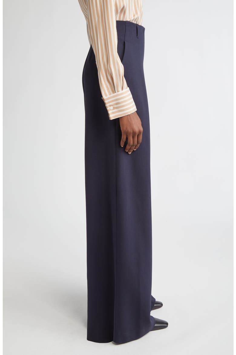 Warren Inverted Pleat Stretch Wool Wide Leg Pants, Alternate, color, INK