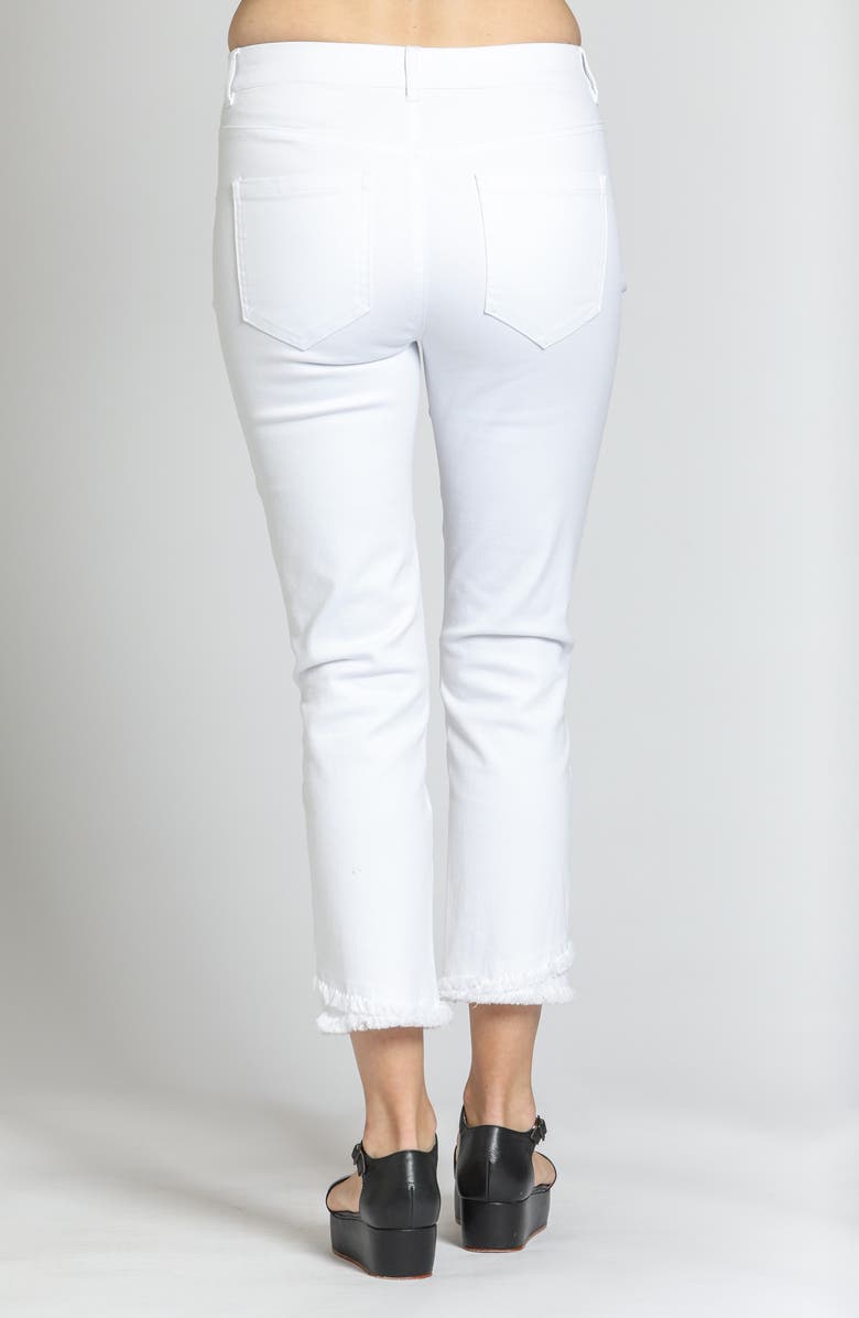 APNY Olivia Double Frayed Mid Rise Ankle Slim Jeans, Alternate, color, White