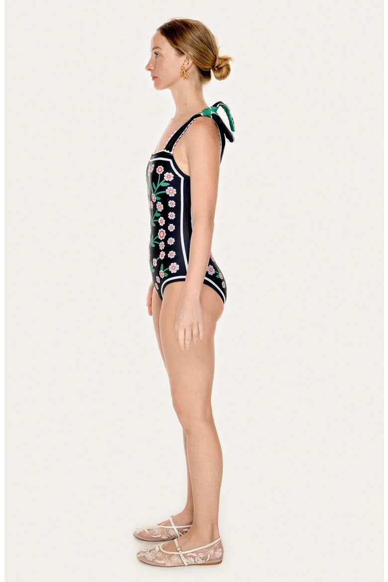 Midnight Bloom Reversible One-Piece Swimsuit, Alternate, color, Black