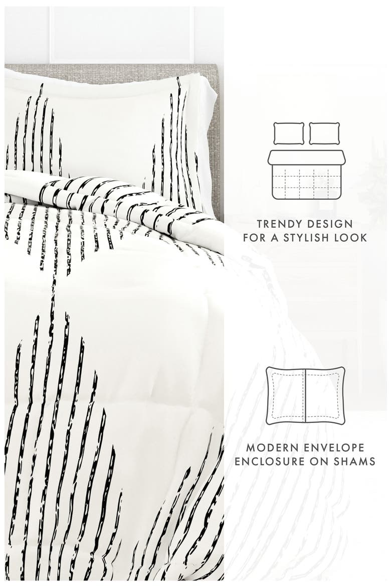 Premium Ultra Soft Diamond Stripe Down-Alternative Comforter Set, Alternate, color, GREY
