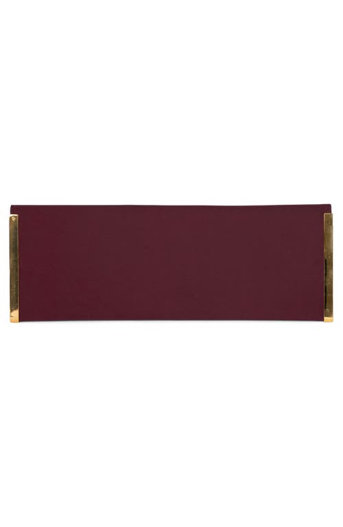 Jeffrey Campbell Halo-c Leather Clutch In Wine Satin