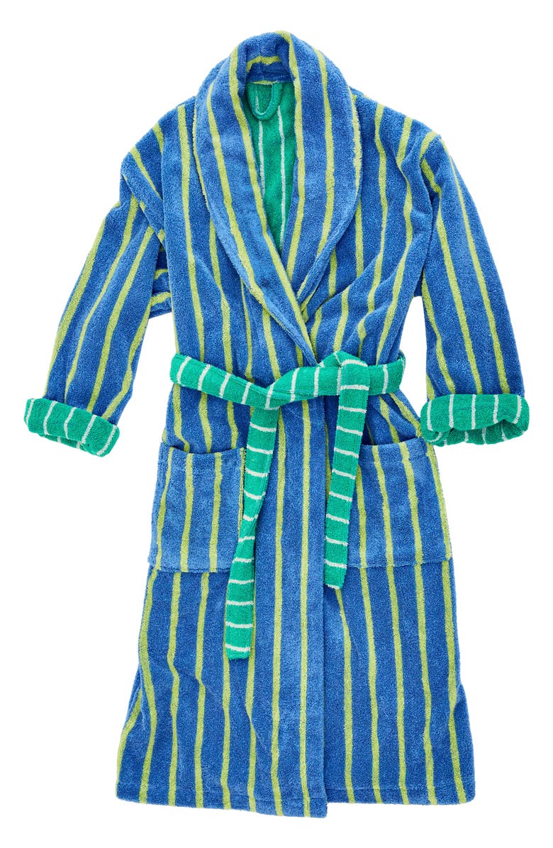 Dusen Dusen Passion Fruit Stripe Cotton Terry Robe, Main, color,