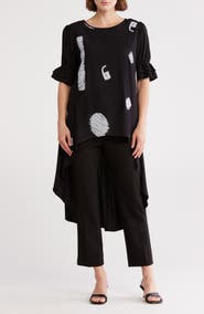 PATRIZIA LUCA Pleated High-Low Tunic Shirt