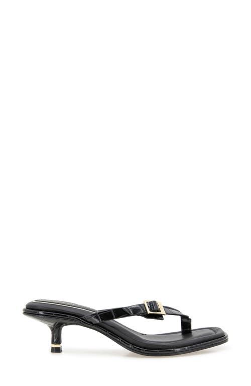Kenneth Cole Gillie Kitten Heel Slide Sandal In Black Croco