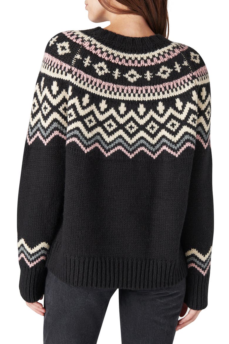 Fair Isle Sweater, Alternate, color, BLACK MULTI