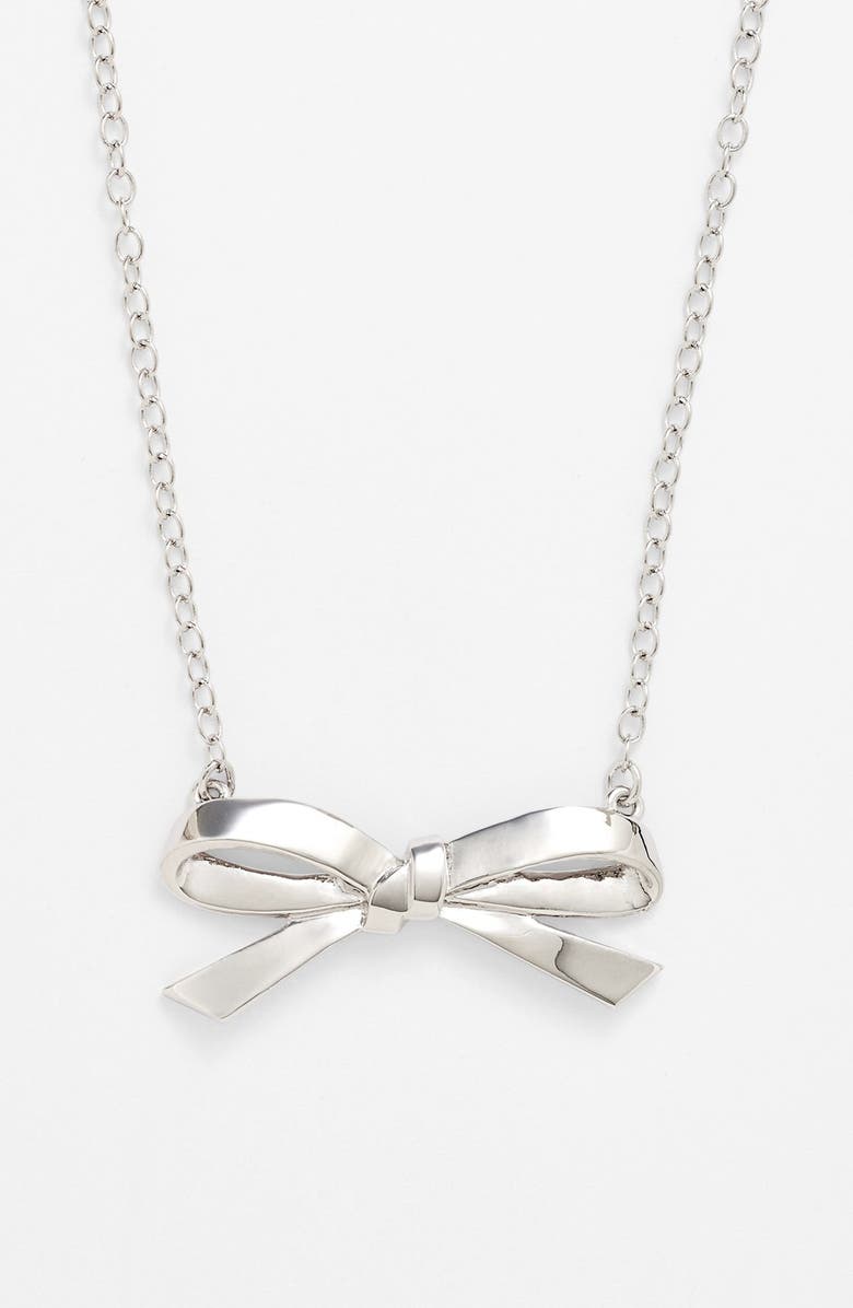 Kate Spade New York 'finishing touch' bow pendant necklace, Alternate, color, 