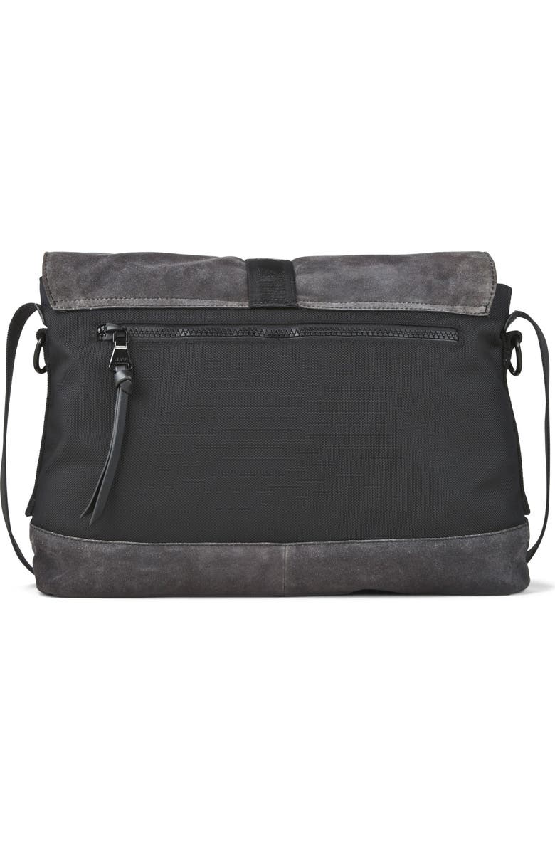 John Varvatos Star USA Suede & Ballistic Nylon Messenger Bag, Alternate, color,