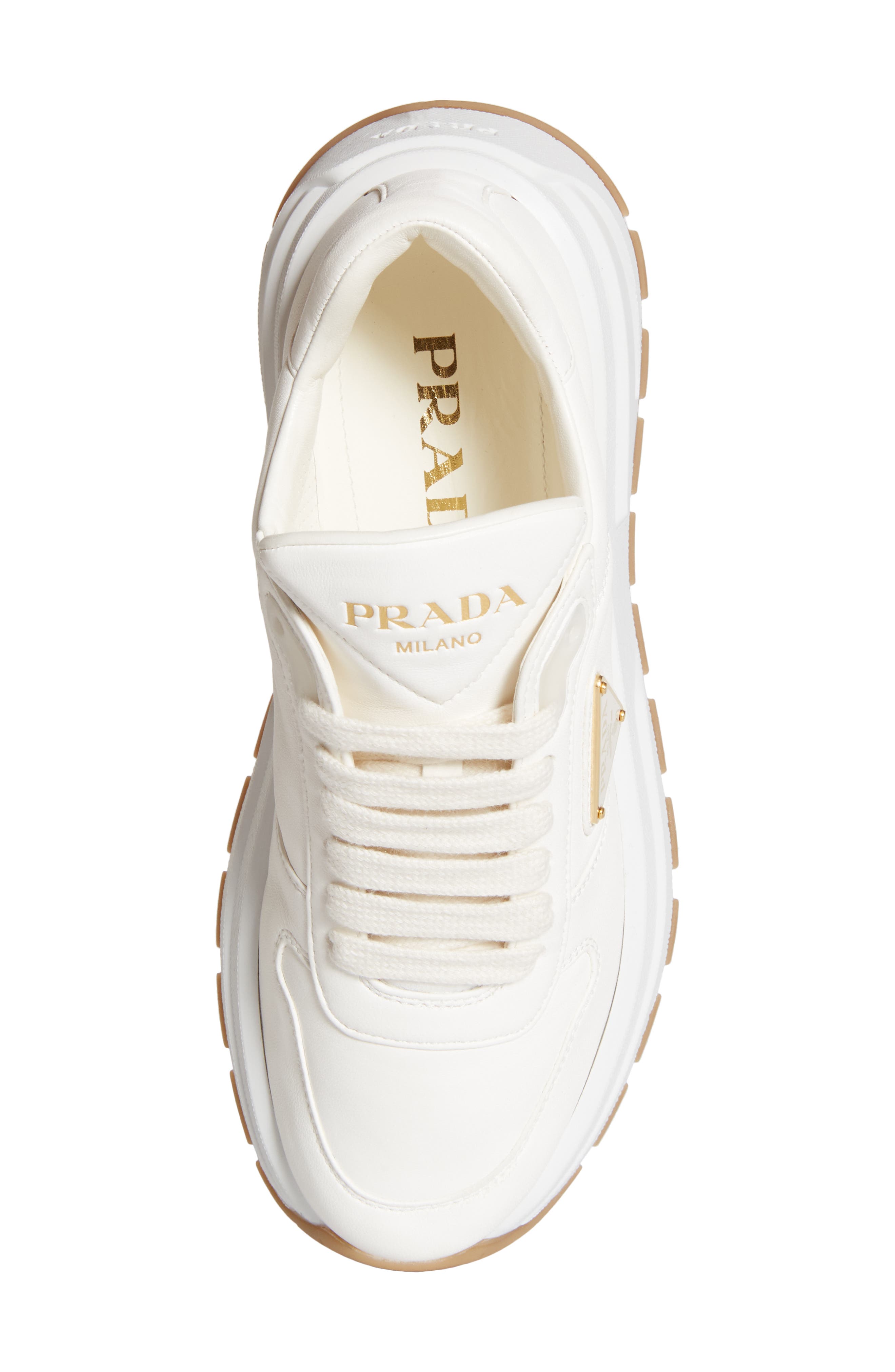 Triangle Logo Lace-Up Sneaker, Alternate, color, IVORY