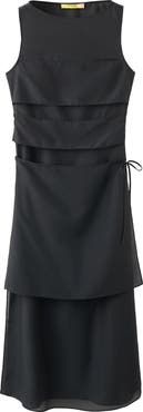 MANGO Semi-Sheer Paneled Overlay Dress