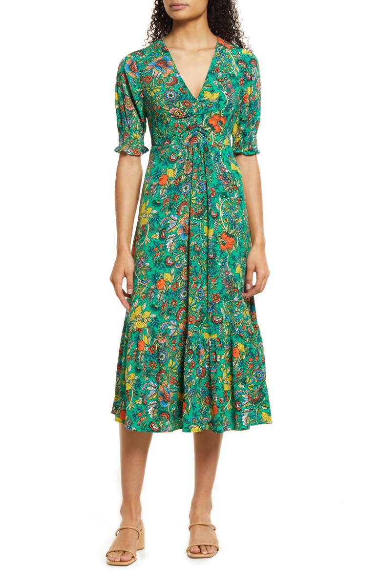 Boden Sienna Floral Print Midi Tea Dress, Main, color, 
