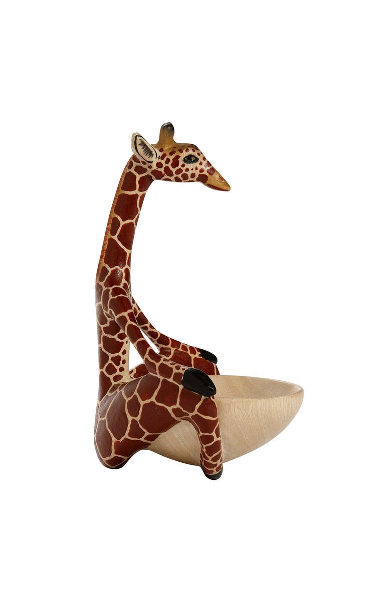 Ten Thousand Villages Yoga Giraffe Bowl, Alternate, color, Brown