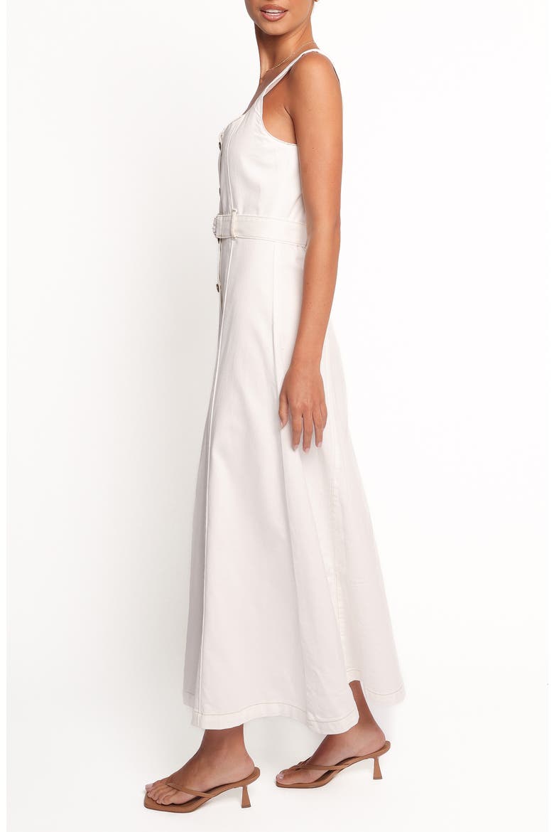 Jennings Sleeveless Cotton Twill Dress, Alternate, color, WHITE