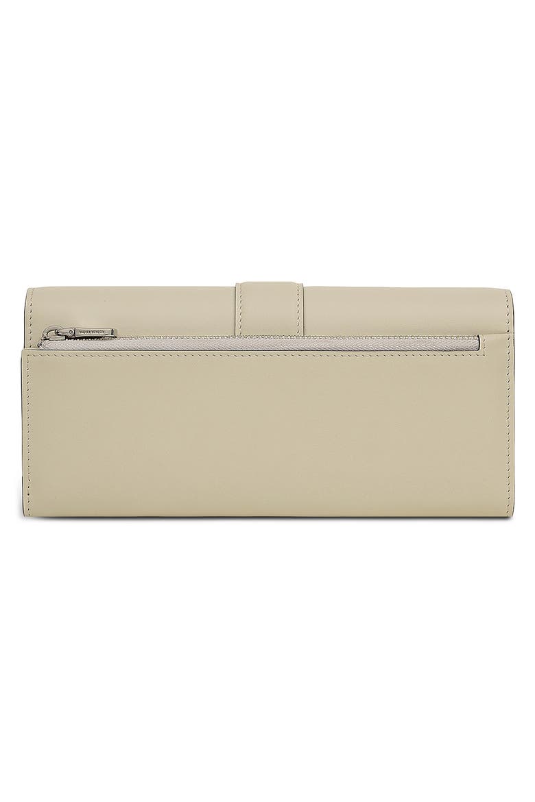 Sloane Large Leather Flapover Wallet, Alternate, color, SNOW