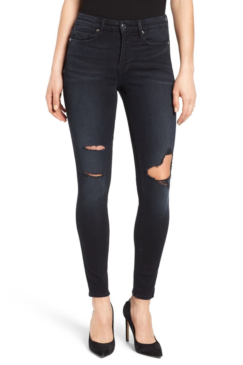 Good Legs High Rise Ripped Skinny Jeans, Main, color, BLUE 001