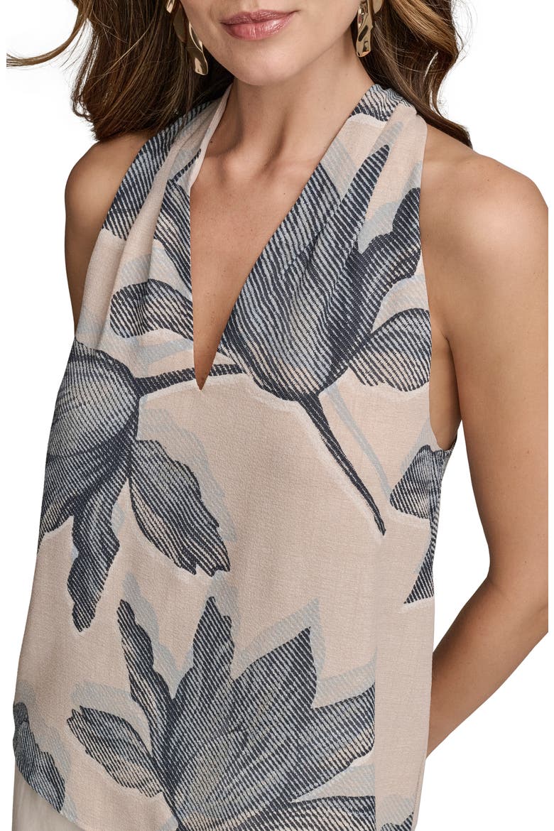 Print V-Neck Sleeveless Top, Alternate, color, SAND COMBO