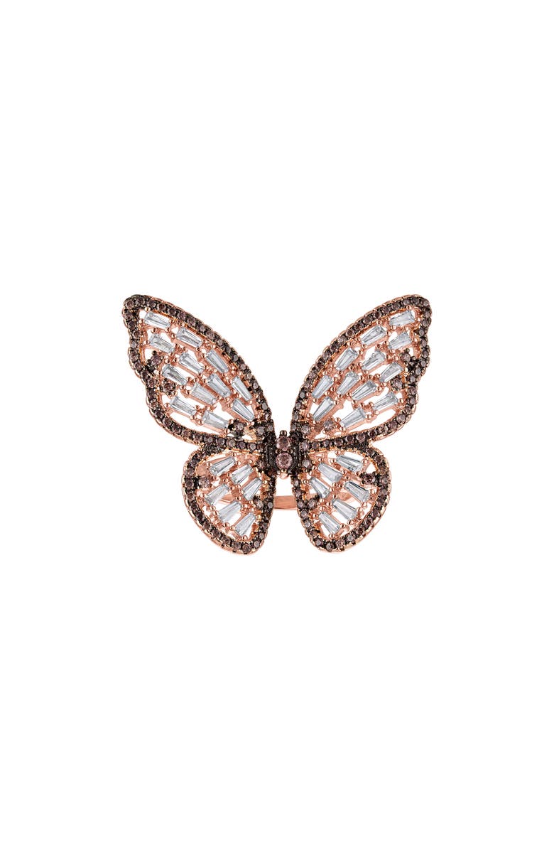 FZN Cubic Zirconia Butterfly Ring, Main, color, Pink