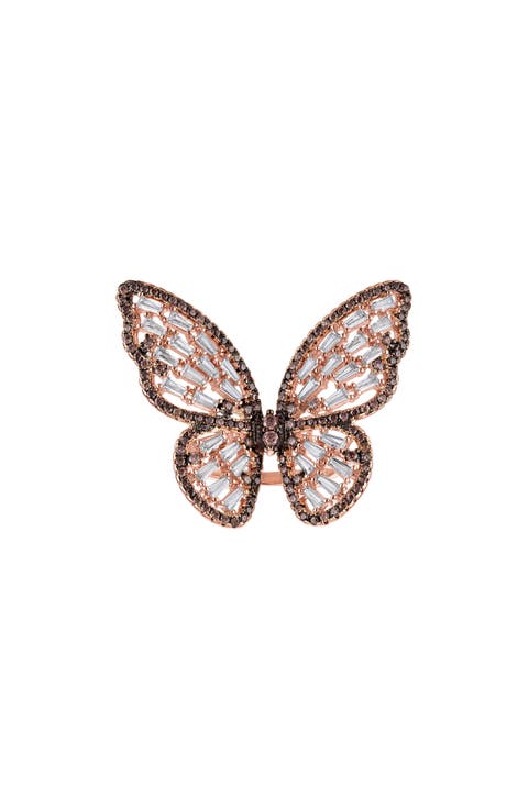 Cubic Zirconia Butterfly Ring