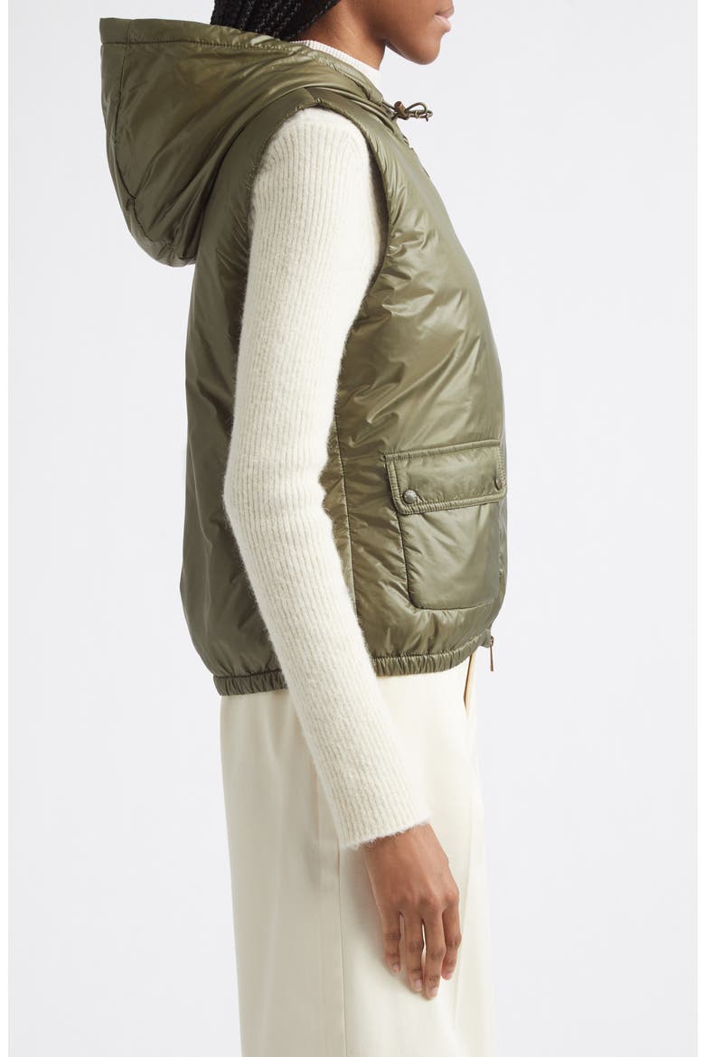 Lansette Hooded Down Vest, Alternate, color, GREEN