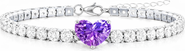 Donatello Gian Crystal Heart Tennis Bracelets
