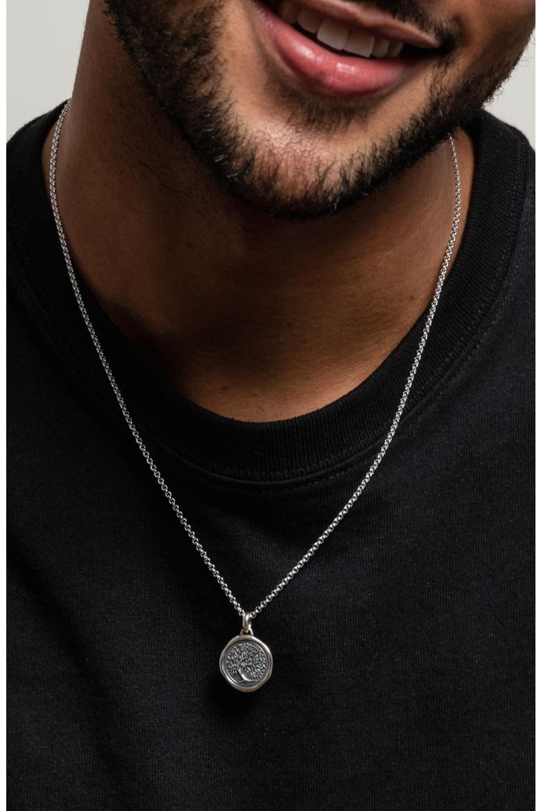 Men's Tree of Life Talisman Necklace, Alternate, color, Sterling Silver