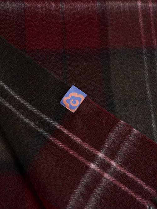 Lost Pattern Nyc "plaid" Cashmere Scarf In Red