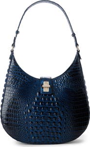 Brahmin Fallon Croc Embossed Leather Shoulder Bag