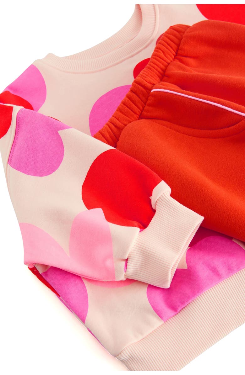 NEXT Kids' Heart Print Sweatshirt & Sweatpants Set, Alternate, color, Pink