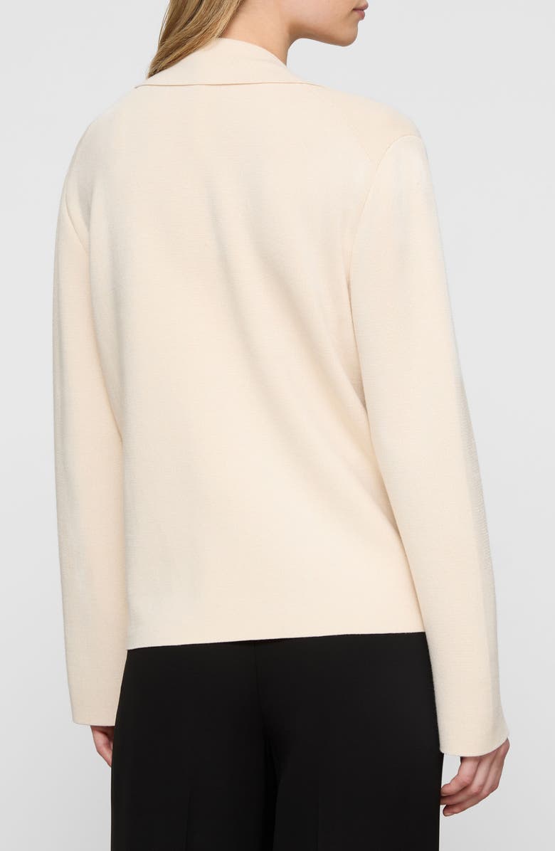 Lafayette 148 New York Matte Crepe Shirt Jacket, Alternate, color, Ecru