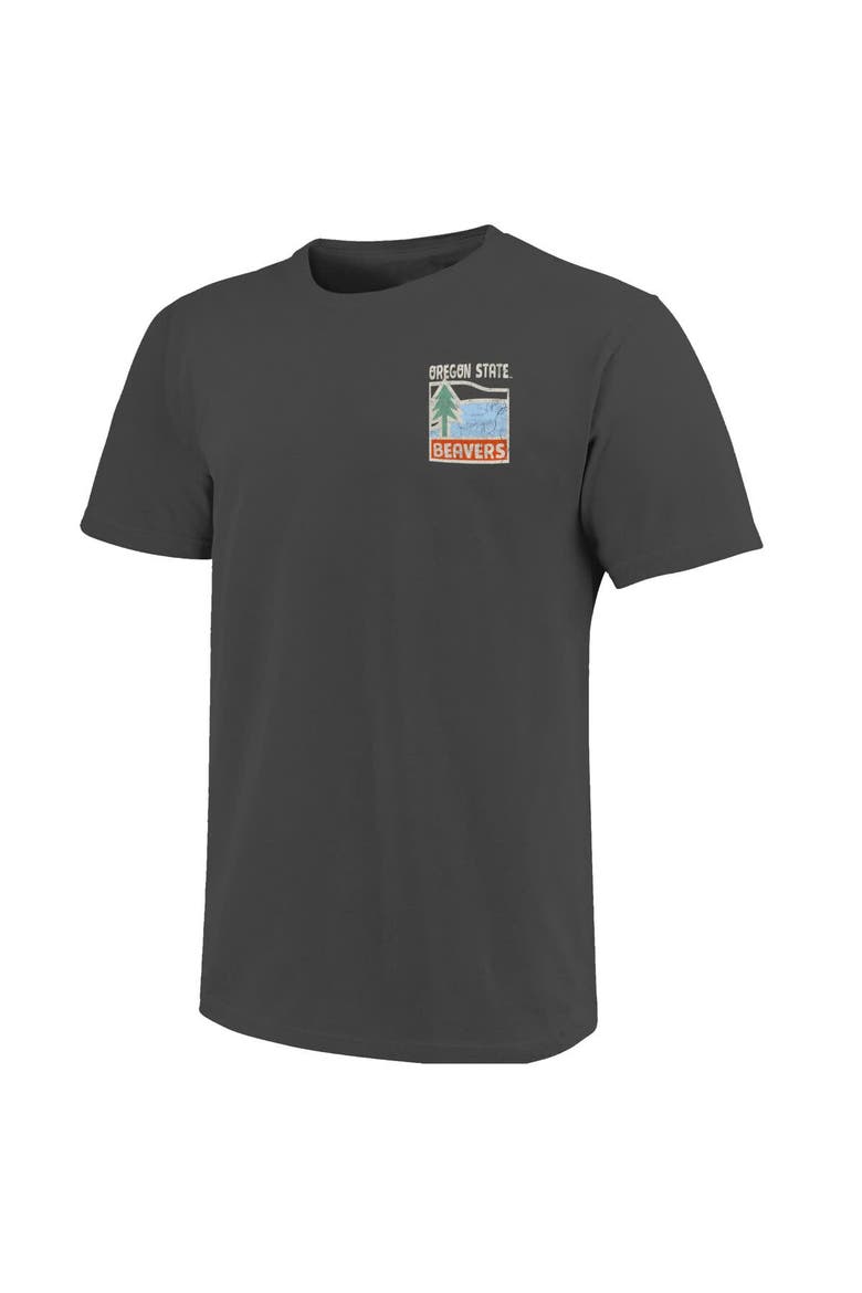 Men's  Graphite Oregon State Beavers Comfort Colors Minimal Vista Distressed Graphics T-Shirt, Alternate, color, Graphite