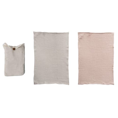 Storied Home Cotton Double Cloth Tea Towels, Set Of 2 In Gray