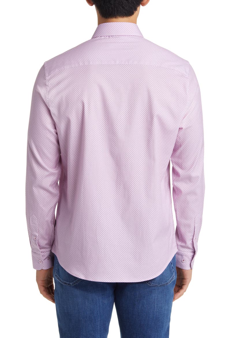 Microdot Button-Up Shirt, Alternate, color, LAVENDER