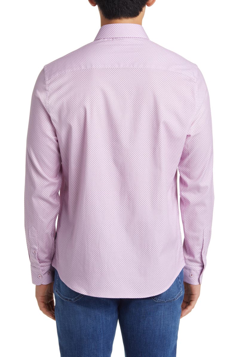 Stone Rose Microdot Button-Up Shirt, Alternate, color, 