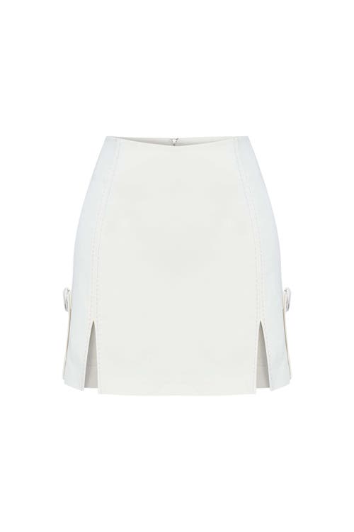 Jendue Us Catalina Denim Mini Skirt In White