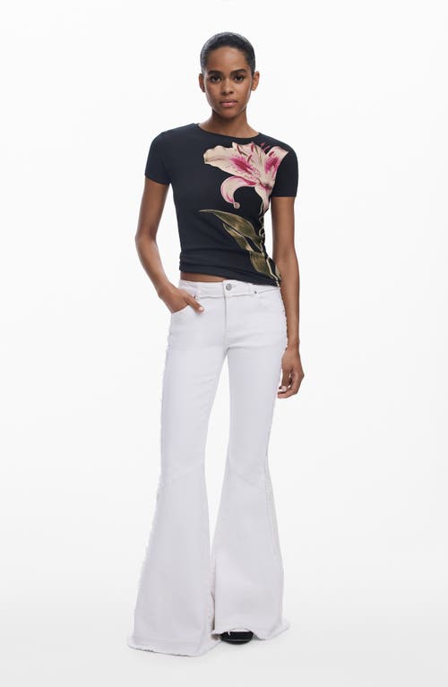 Desigual Flare Leg Jeans In White