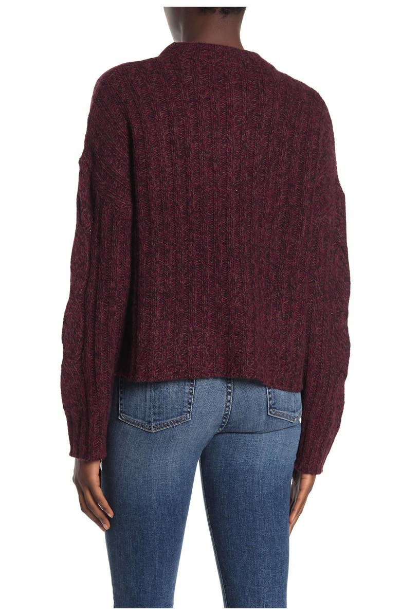 360 CASHMERE Destiny Marled Cable Knit Cashmere Sweater, Alternate, color, 